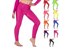 Re Tech UK - Shiny Girls Leggings for Gymnastics/Dance - Kids Leggings - Stretchy Fabric Footless Toddler Athletic Youth