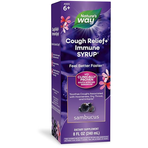 NATURE’S WAY SAMBUCUS COUGH RELIEF +(1) IMMUNE SYRUP*,...