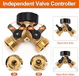 Yoicn Lth Brass Hose Splitter 2 Way with Individual On Off Valves 3/4 view 4