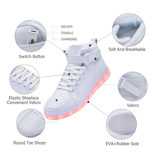BFOEL Led Light Up Shoes For Kids High Top Wings Sneakers For Boys...