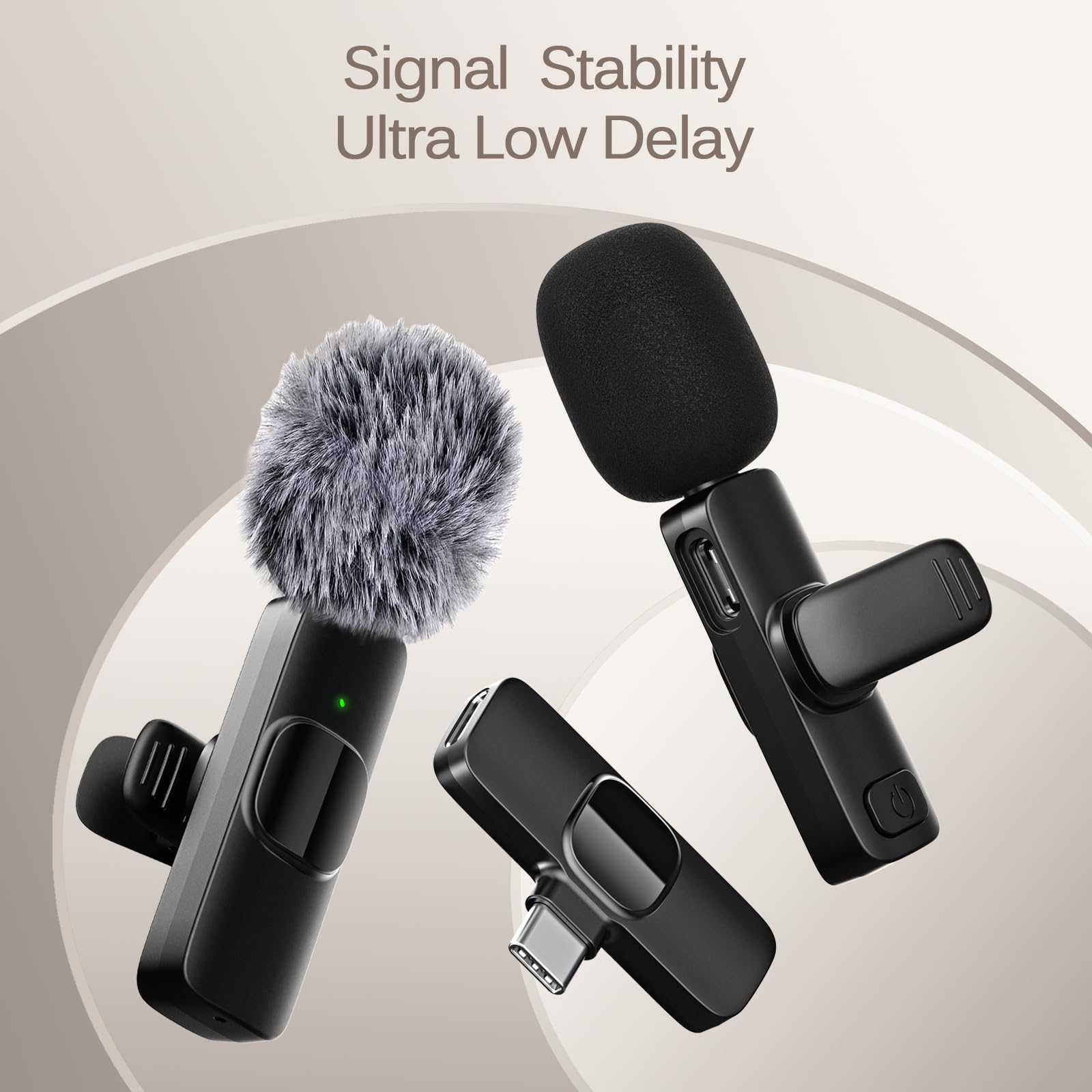 Professional Wireless Lavalier Lapel Microphone for iPhone, iPad, mini Video Recording Mic for Interview Video Podcast Vlog YouTube & Livestream, Noise Reduction, Plug & Play, 2 Pack (Type-C Port)