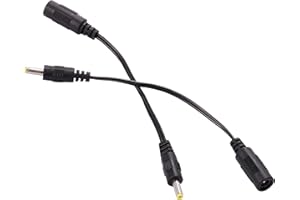 COOLM 2pcs DC Plug Tips Female Connectors to Male Jack 2.1 x 5.5mm Female to 4.0x1.7mm Male AC DC Power Connector Adapter Laptop 4.0mm 4.0mmx1.7mm for PSP 2 3 4