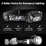 Lepro Head Torch 2 Pack 6 Modes IPX4 Waterproof AAA Battery Powered Headlamp view 7
