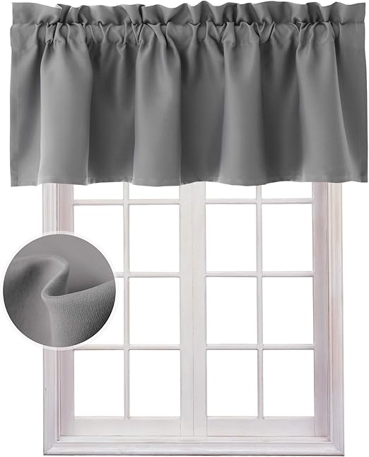 54 X 18 Inches Black Valea Home Blackout Valance Curtains For Kitchen Window Floral Pattern Room Darkening Rod Poket Valances For Living Room And Basement Window Treatments Draperies Curtains Svanimal Com