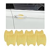 Ziciner 8 PCS Car Door Handle Sticker, Carbon Fiber