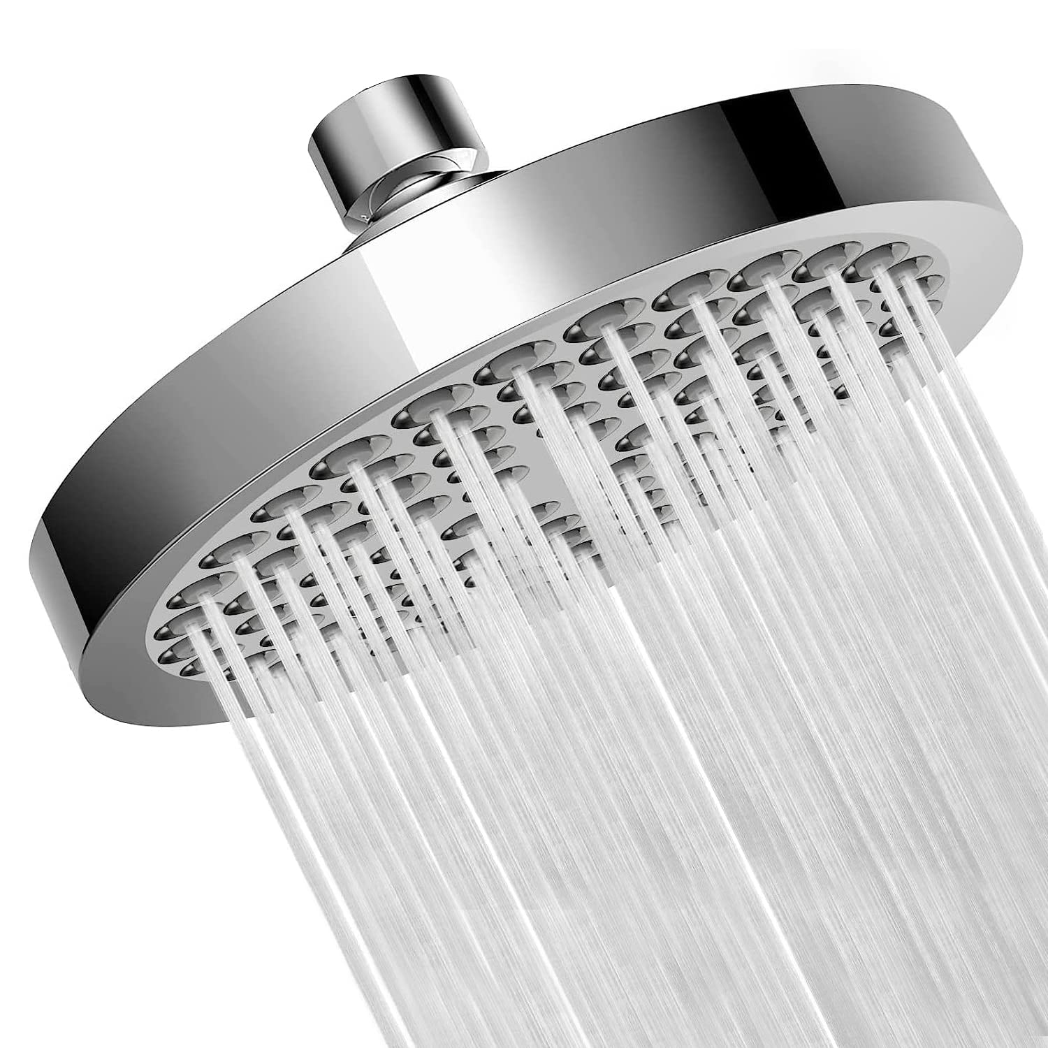 Shower Head Rain Shower 6 Inch Shower Head with Anti-Limescale Nozzles, Water-Saving Insert Shower Head Pressure Increasing S
