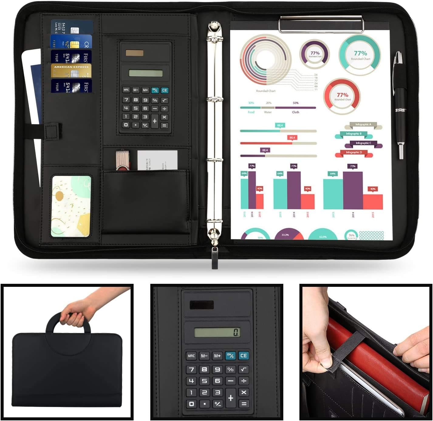 magnetica in pelle con astucci per portafogli