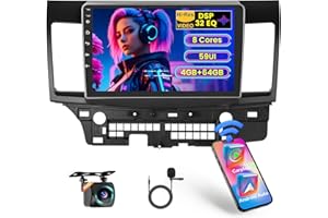 Inefala [8Core 4G+64G] Android 15 Car Stereo for Mitsubishi Lancer 2008-2017 with Wireless Carplay Android Auto, 10 Inch HD T