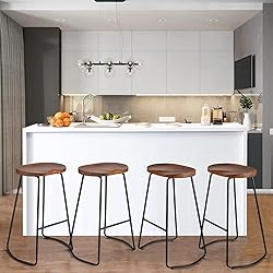 HeuGah Bar Stools Set of 4, Saddle Seat Bar Stools