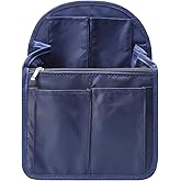 Surblue Backpack Organizer Insert Liner Hanging Travel Rucksack Purse and Handbag Insert Pocket, High-capacity Divider Foldable Nylon Shoulder Bag Organizer for Men and Women, (Navy, M)