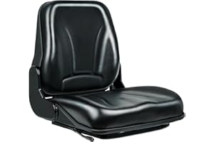 TICSEA Universal Forklift Seat, Fold Down Tractor seat with Micro Switch for Tractor, Caterpillar Excavator Skid Loader Backhoe Dozer Telehandler