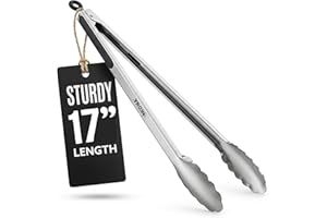 Kona Premium Stainless-Steel Locking Grill Tongs 18 inch, Sturdy, Heavy Duty Tongs - Great for Cooking, Grilling, and Barbecu