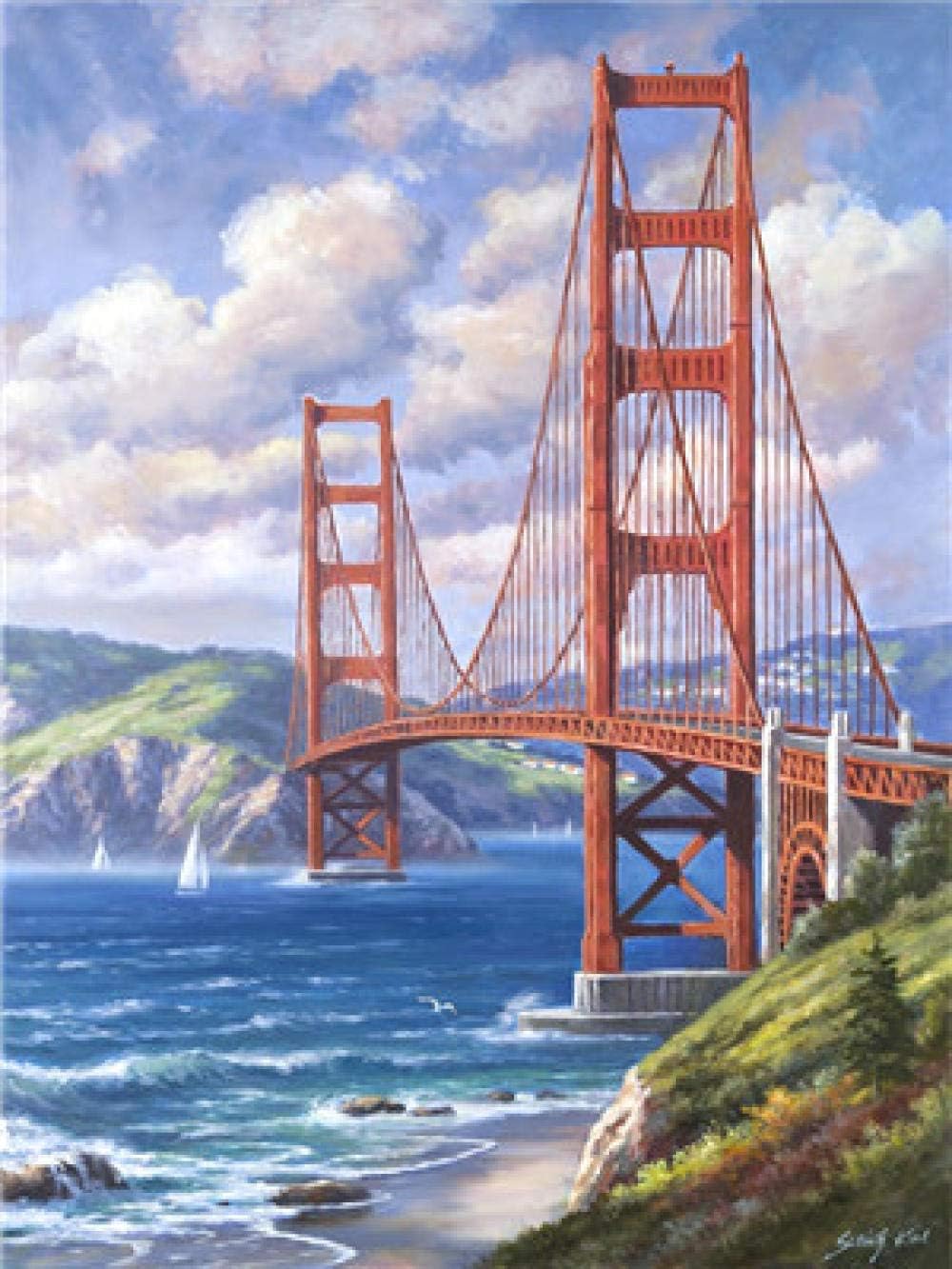 JWFJF Malen Nach Zahlen Erwachsene San Francisco Golden