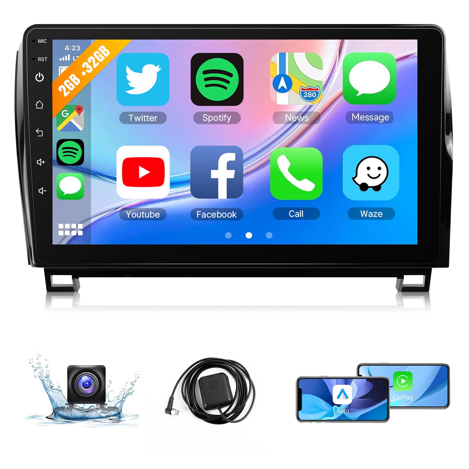 Naifay 10.1" Car Stereo For Toyota Tundra & Sequoia (JBL Version) 2007-2018 - Wireless CarPlay, Android Auto, GPS, Backup Camera