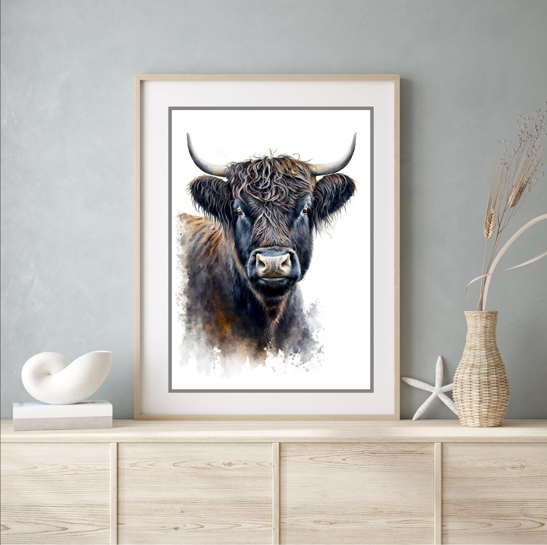 Beauitiful vivid fine art print of an Aberdeen Angus painting (picture 2) (A4 PRINT ONLY)