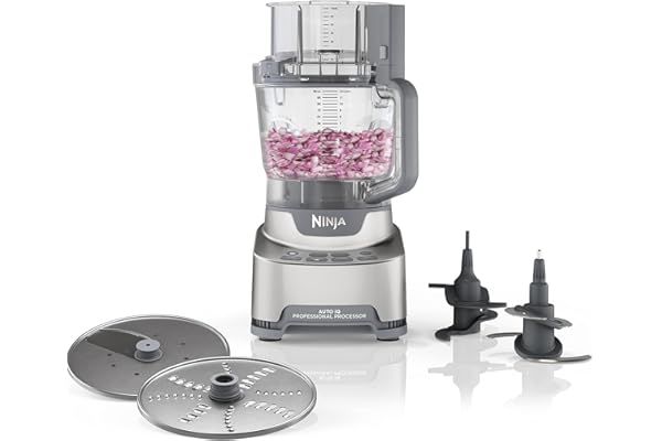 Ninja NF701 Professional XL Food Processor, 1200 Peak-Watts, 4-in-1, Chopping, Slicing/Shredding, Purees, Dough, 12-Cup Proce