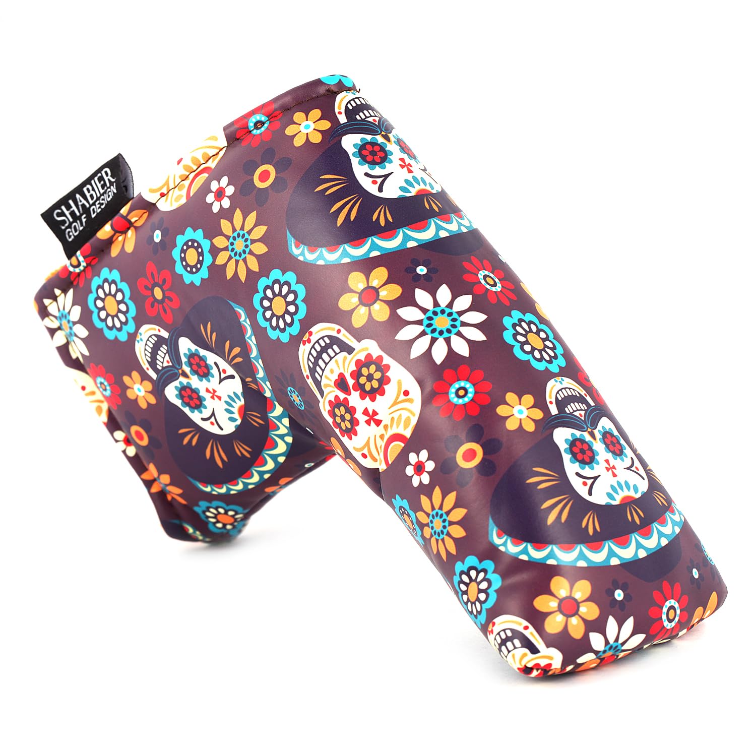 SHABIER Golf Day of the Dead Skull Design Headcover for Blade Golf Putter Head Cover