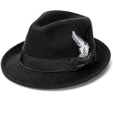 Ultrafun Fedora Hats for Men Women Classic Short Brim Felt Manhatta Fedora Hat with Feathers Band
