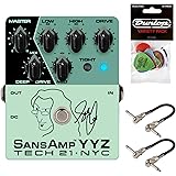Tech 21 YYZ Geddy Lee Signature SansAmp YYZ Pedal Bundle with 2 MXR Patch Cables and Dunlop Pick Pack