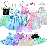 Meland Princess Dress Up for Girls, Kids Dress up Clothes for Girls 3-8, Mermaid Princess Costume Gifts for Girl