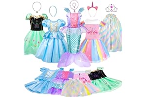 Meland Princess Dress Up for Girls, Kids Dress up Clothes for Girls 3-8, Mermaid Princess Costume Gifts for Girl