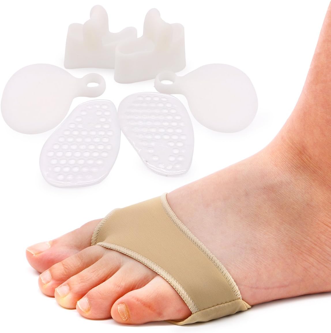 8pcs Metatarsal Pads Ball of Foot Cushions Forefoot Pain Relief Kit for Women