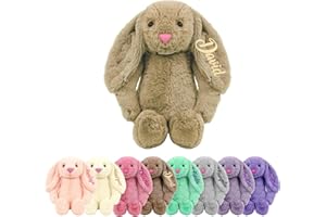 DUCKBE Custom Embroidered Bunny Stuffed Animal, Custom My First Easter Rabbit Toy Gifts with Name, Customized Easter Basket S