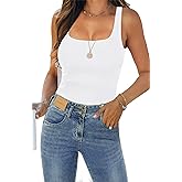 KEEPBEAUTY Womens Tank Tops Dressy Summer Sleeveless Shirts Sexy Square Neck Double Lined Fitted Tops T Shirts Blouses