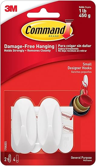 Command Designer Small Hooks,Holds 