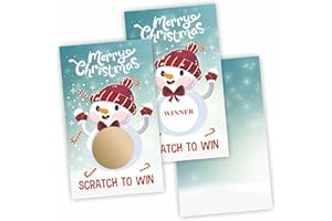 TPYEN 40Pcs Merry Christmas Scratch Off Cards with Stickers - Xmas Snow Man, Scratch to Win Game for Family - Lottery Game Cards for Group Kids & Adult Prizes Activity - A07