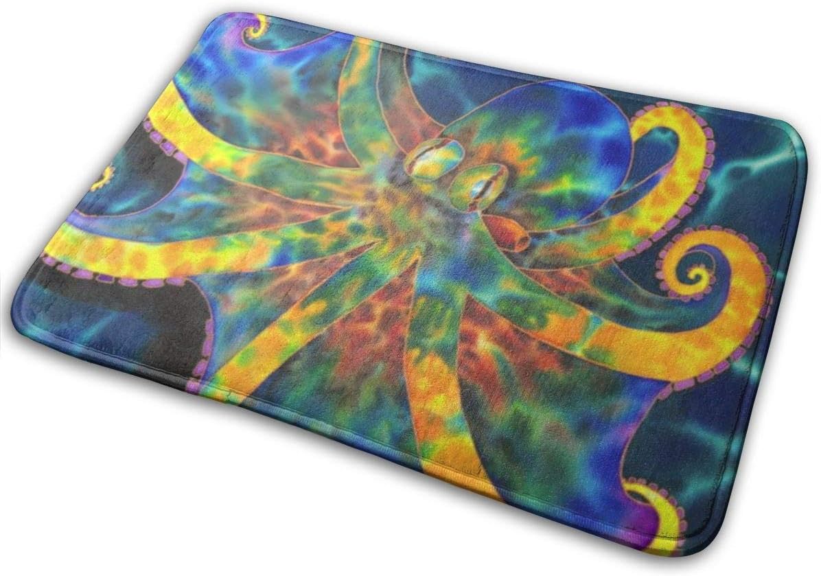 Sheho Pulpo Arcoiris Colorido Felpudo Antideslizante para casa jardín