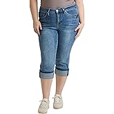 Royalty For Me Womens Women's Plus High Rise Premium Stretch Cuff Essential Capri, Xc121960