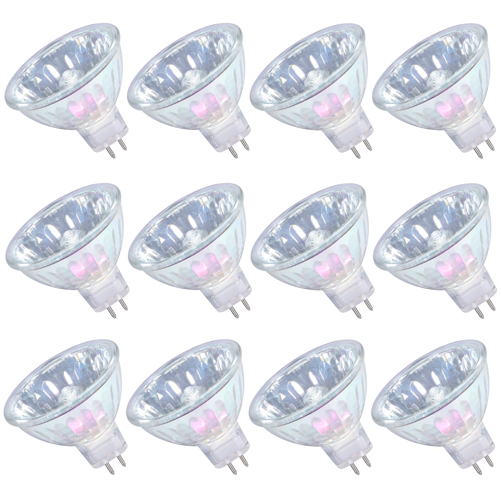 GMY MR16 Halogen Light Bulbs 50W 12V GU5.3 Spotlights for Ceiling Light Dimmable, 4000 Hours Extra Long Lifetime, 36° Beam Angle, 3000K Warm White, 2 Pin Base, Dichroic 12 Pack [Energy Class G]
