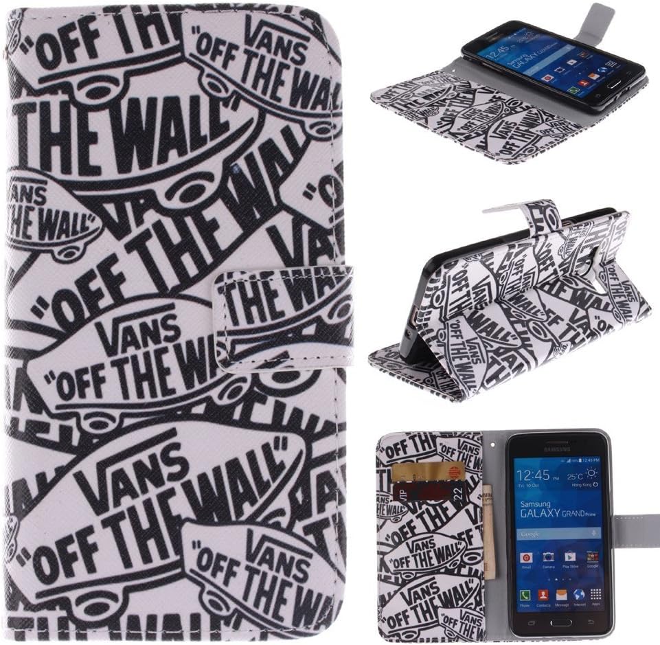 G530 Case Samsung Galaxy Grand G530 Kickstand Case,Tribe-Tiger Stylish Vans Off The Wall Design Premium Leather Magnet Slim Flip Kickstand Case Cover for Samsung Galaxy Grand Prime G530