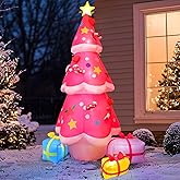 7 FT Inflatables Christmas Tree Pink Decoration Outdoor, Giant Christmas Inflatable Blow Up Tree Yard Decorations with LED Light,Large Indoor Outdoor Garden Lawn Décor Props for Holiday Xmas Party