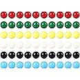Laviesto Game Replacement Marbles,60pcs 9/16 in Solid Color Game Balls for Chinese Checkers,Aggravation Game,Marble Run,Marble Games(6 Colors)