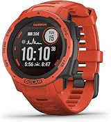 Garmin Instinct Solar Rugged GPS Smartwatch Flame Red Sports Health Monitoring