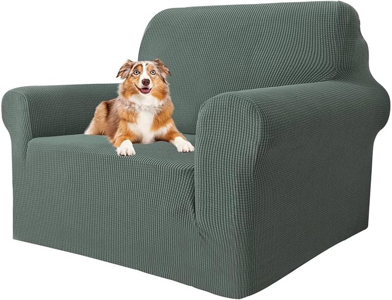 MAXIJIN 1 Seater Chair Slipcover Jacquard Spandex Pea Green