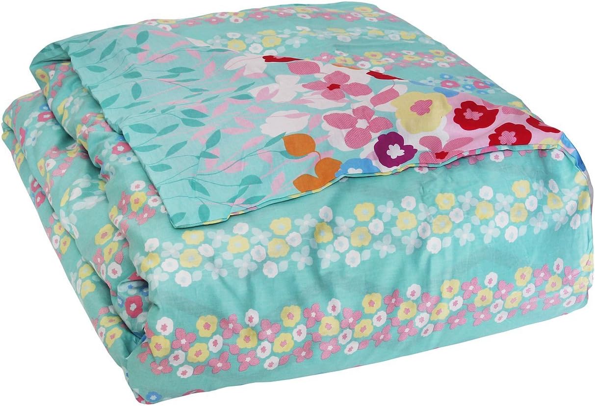 Blue Floral Patterned Twin XL Duvet Cover + Sheet Set