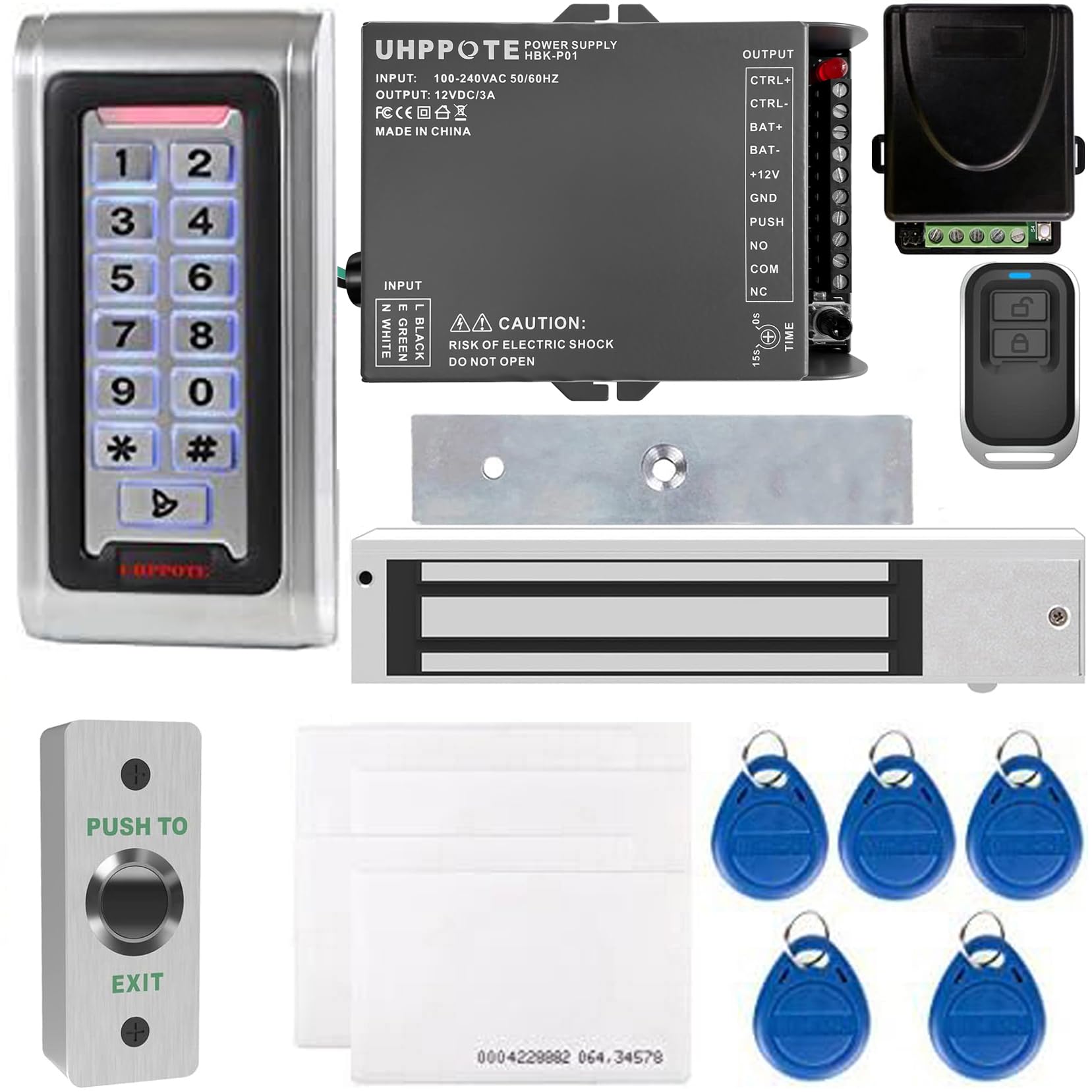 UHPPOTE Outswinging Door RFID Access Control System Keypad ID Card & 280Kg Magnetic Lock