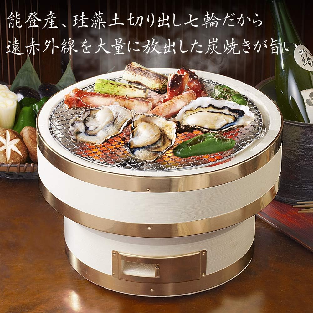 Amazon 能登産 天然珪藻土 職人切り出し 高級七輪 直径32 スタンダード 銀座国文館オリジナル 七輪