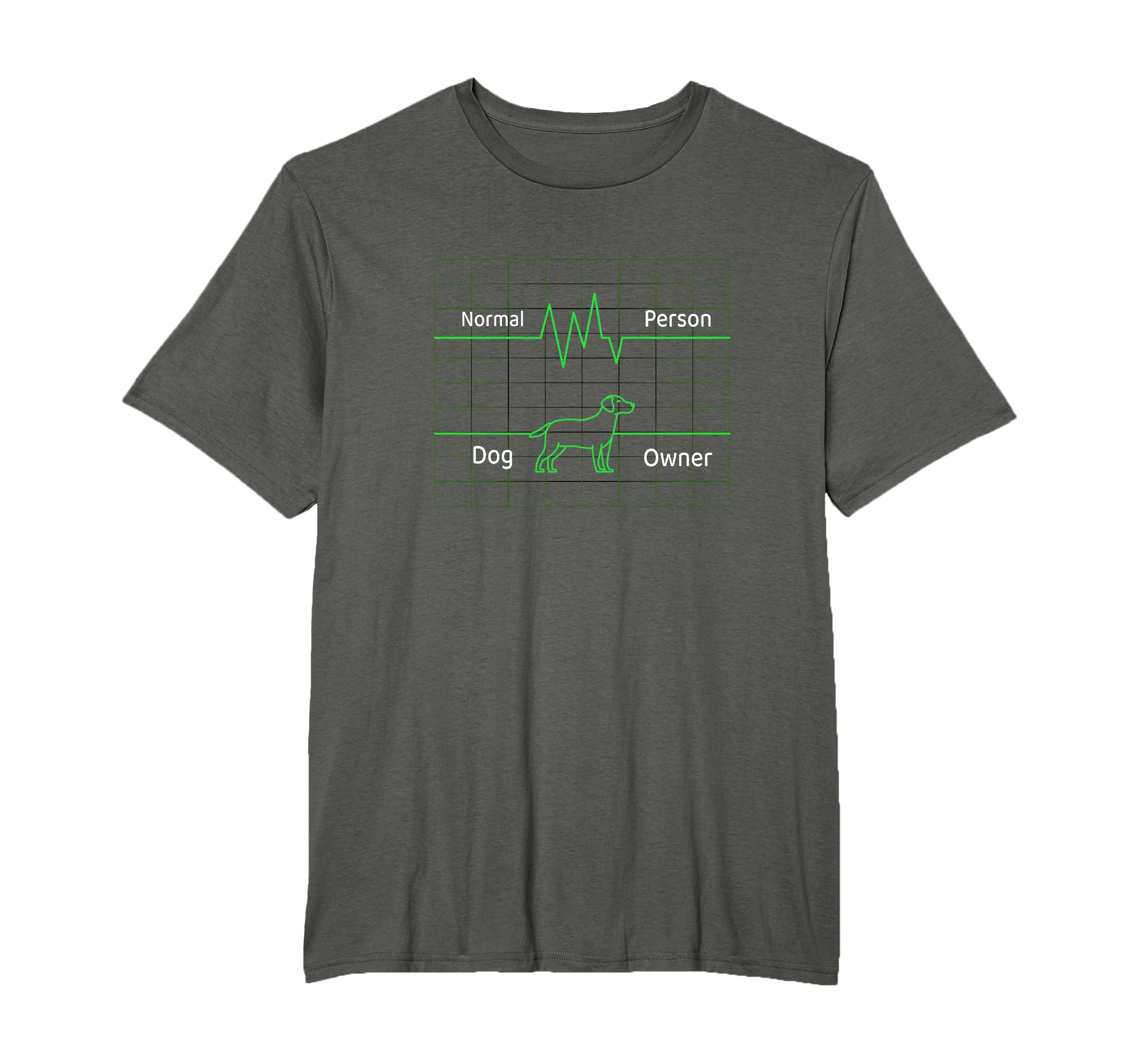 Dog Owner Heartbeat Line Normal Person Design T-Shirt