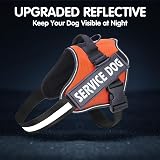 Belababy Soft No Pull Dog Harness XS Orange Adjustable Service Vest Reflective view 6
