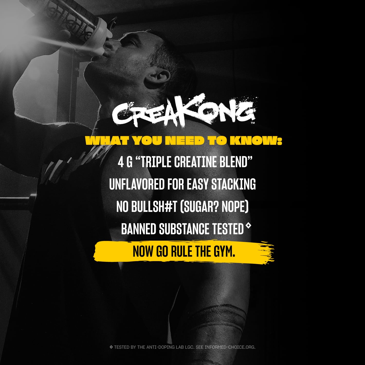 Mutant CREAKONG – Advanced Creatine Supplement with Triple Creatine Blend for Muscle Strength, Size & Performance – Unflavoured, Banned Substance Tested– 2.2 lbs