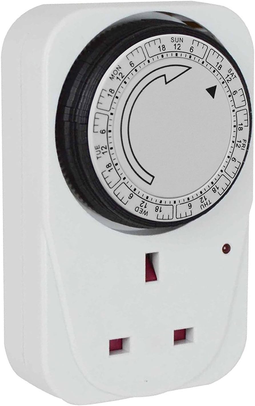 24hr Plug-In Timer Mechanical Switch Security Light Heater Interval House Lamp