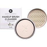 Narrative Cosmetics Solid Makeup Brush Cleanser Soap with Silicone Cleaning Pad, Cleans Natural & Synthetic Brushes, Vegan, Cruelty-Free, Natural Ingredients, Vanilla Fragrance, 2.45 Oz.