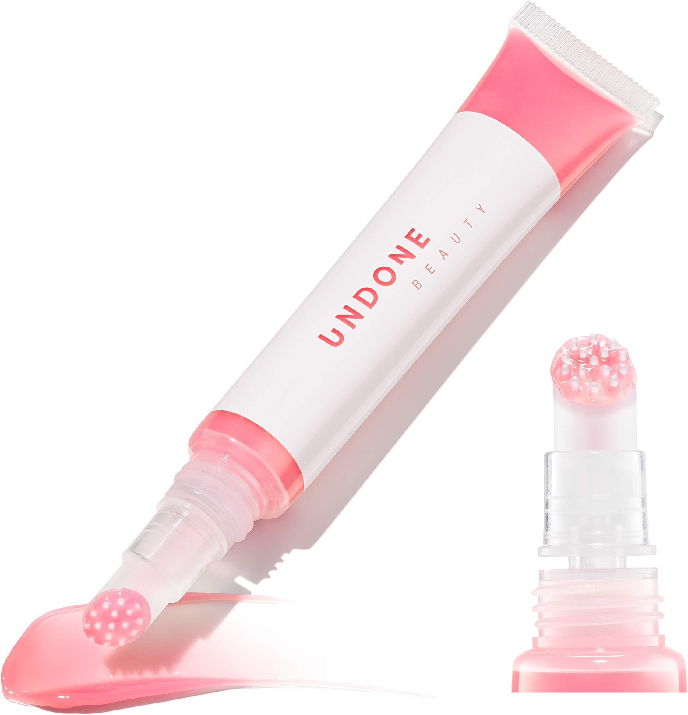 Moisturizing Sheer Balm Lip Tint with Exfoliating Tip for Gentle Dry Skin Removal - UNDONE BEAUTY Lip Life. Natural Shea, Jojoba & Rose Hip for Lip Smoothing. Tinted Non-Sticky Gloss. BABY PINK