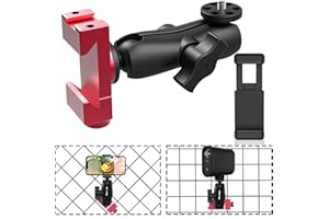 aoeyoo Smartphone Fence Mount for Tennis & Pickleball Training, Adjustable Retractable, 360 Swivel, Compatible with iPhone, Android, Mevo Start, AKASO EK7000, Digital Camera