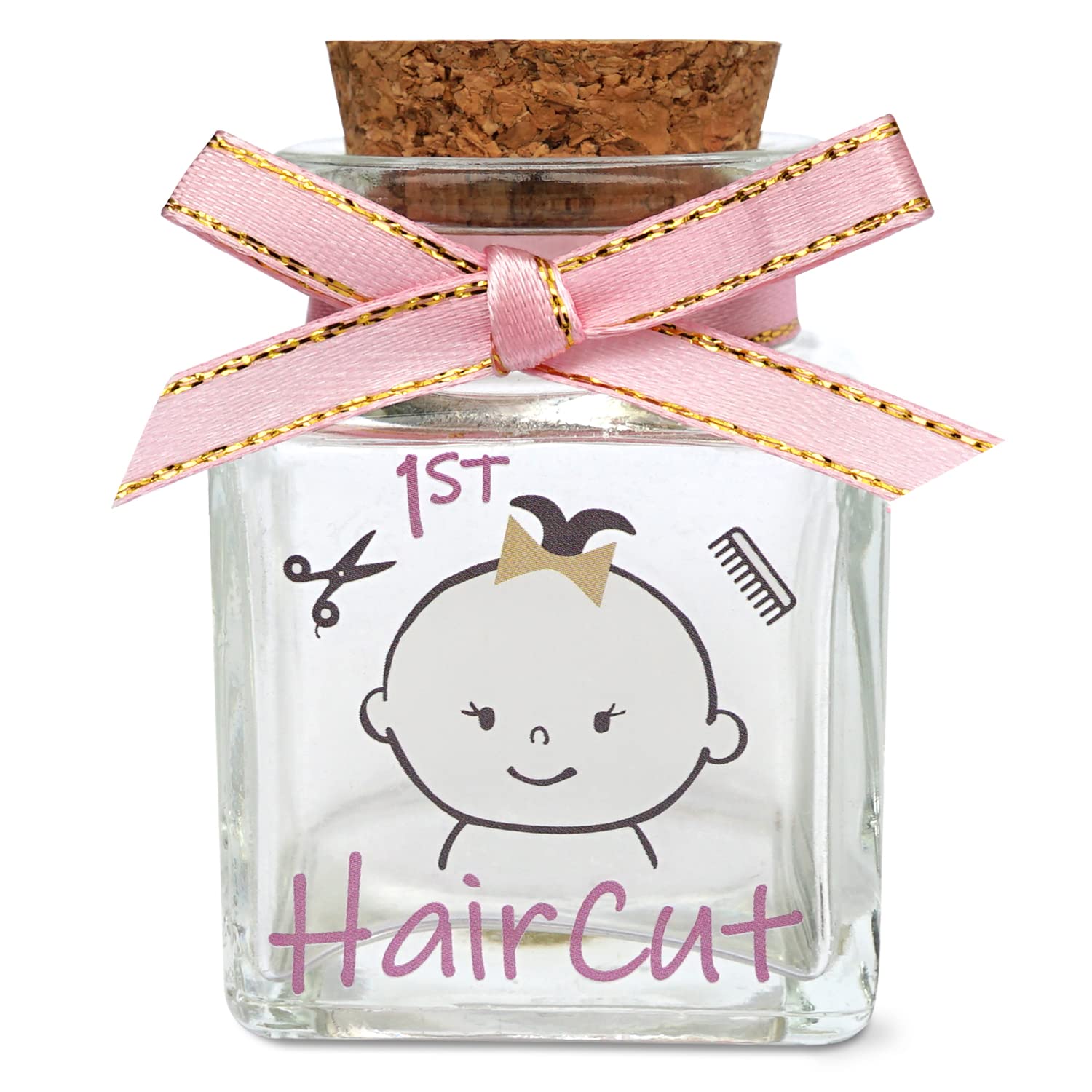 HAMUIERS First Haircut Keepsake Holder, First Curl Keepsake Box for Kids Baby Keepsake Box Baby Shower for Babies to Keep The Childhood Memory - Girl
