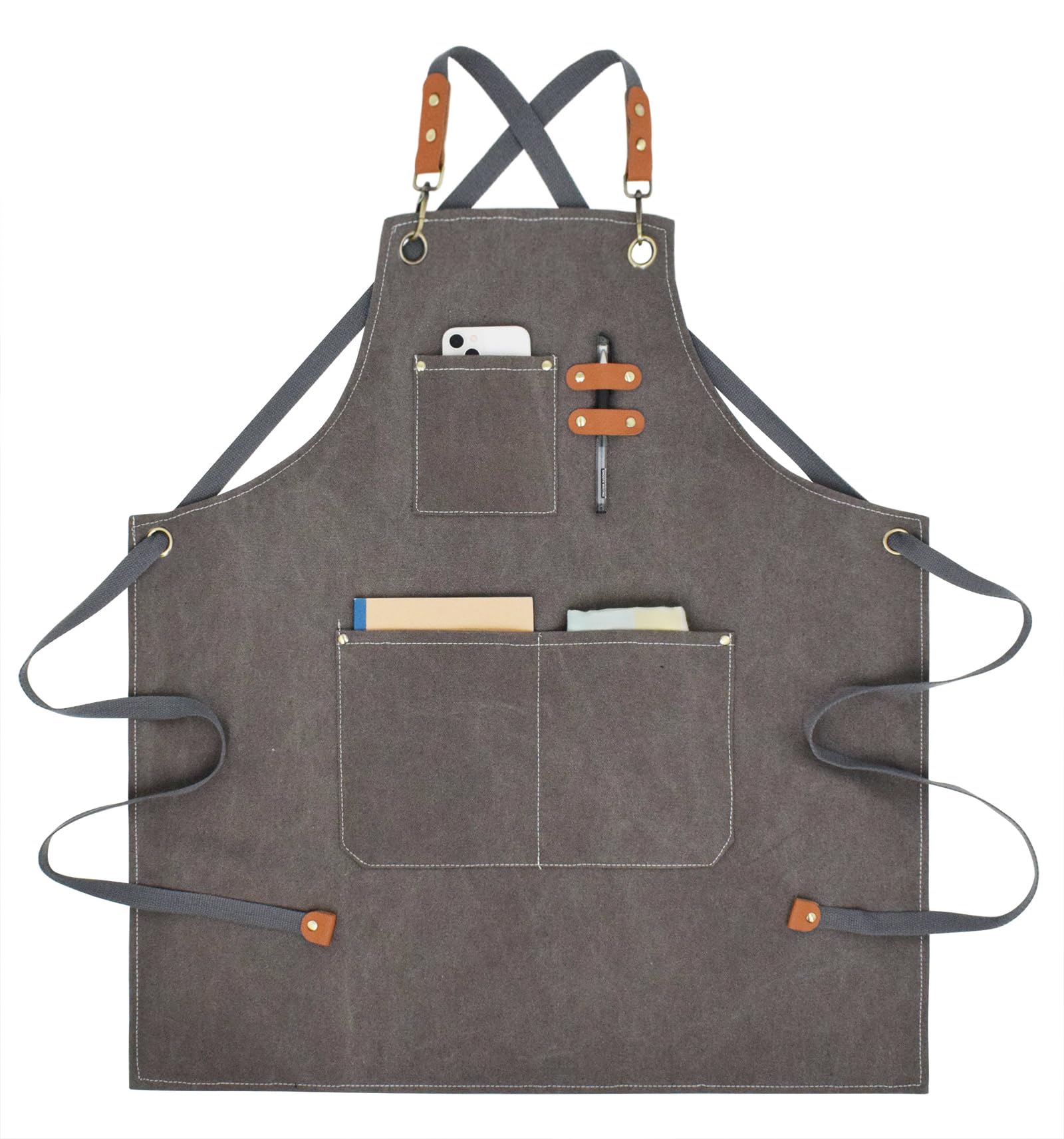 Nanxson Canvas Work Aprons for Men with Pockets Tool Apron for Gardening, Restaurant Chef Apron